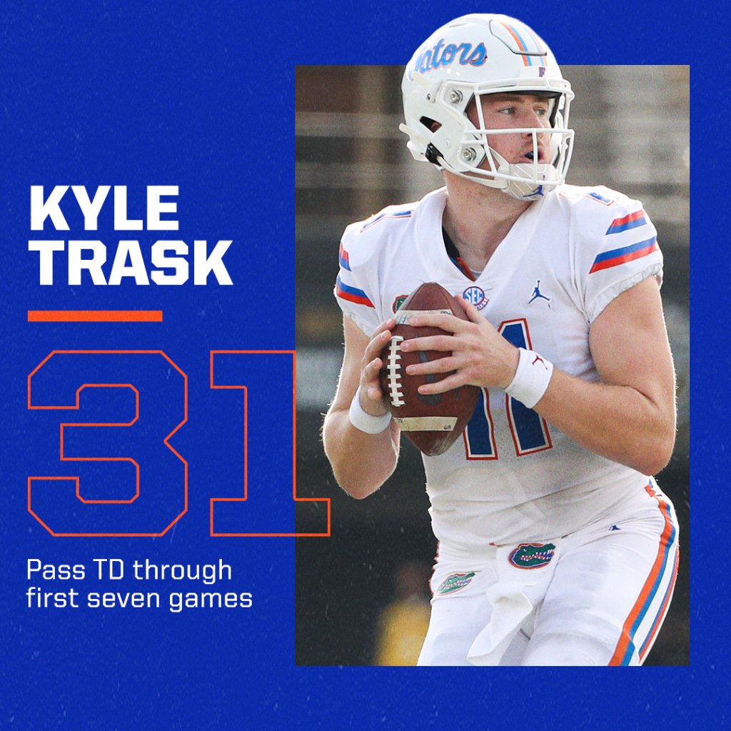 SECNetwork's tweet photo. No QB in SEC history has thrown more TDs through the first seven games of the season than @GatorsFB's @ktrask9 🐊 https://t.co/UROXmpe83l