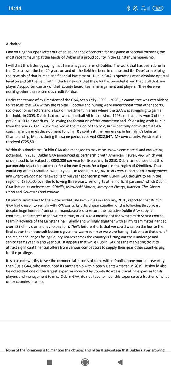JohnnyRC88's tweet image. If, after last night's Leinster Final you're as concerned about football as I am then you might want to give this open letter a read and tag your county's twitter pages. @officialgaa @gaelicplayers @westmeath_gaa @MeathGAA @KildareGAA @OfficialLDGAA @wicklowgaa @ShaneSaint