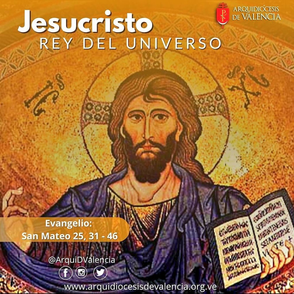 capellaniauc's tweet photo. Hoy nuetra Iglesia Católica celebra con gozo, la Gran Solemnidad de JESUCRISTO REY DEL UNIVERSO, EL BUEN PASTOR, que acompaña con Amor a su rebaño en éste peregrinar al Cielo @UCarabobo @TiempoUC @protocolouc @NotiUC @jessydivo @padrejoel95 @Greivinfg @biuscmy #CapellaniaActiva https://t.co/UgMDWRhwgJ