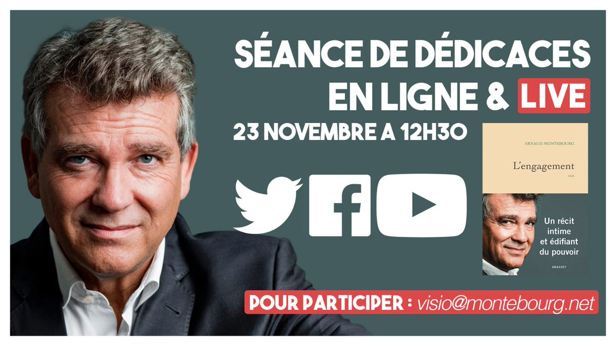 montebourg's tweet photo. Demain à 12h30 vous pourrez tous assister sur les réseaux sociaux à ce LIVE inédit. 
Certains d'entre vous pourrons également intervenir en direct pendant le LIVE en visio (pour cela, m'écrire sur : visio@montebourg.net).
A demain ! https://t.co/Y8UPF1vob1