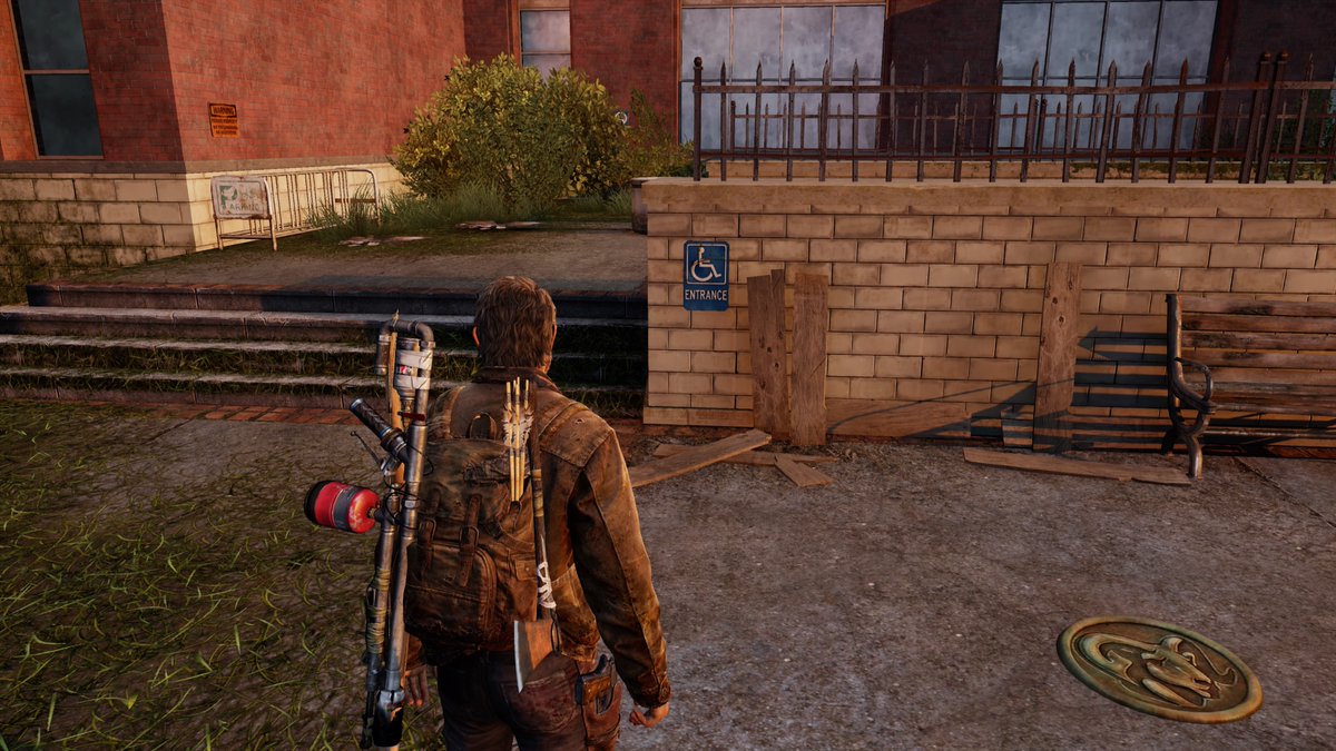theheadofabroom's tweet image. Playing #TheLastofUs™Remastered and I was about to say something about the level designersplacing the accessible entrance signs inappropriately, but it's about right for IRL. #JustOneStep #Wheelchair #PS5Share