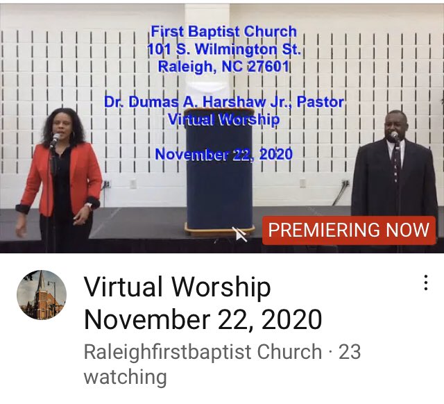 RaleighFBC's tweet photo. FBC Sunday Worship November 22,2020. 
https://t.co/CqHKuHzd5Y https://t.co/xxZ8tRkb34