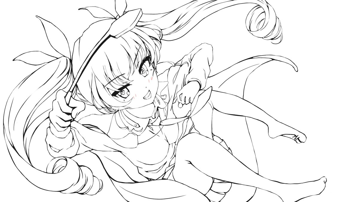 ドゥーチェ誕生日イラストで 線画と塗った後を見せてください 都南レオパルトの漫画