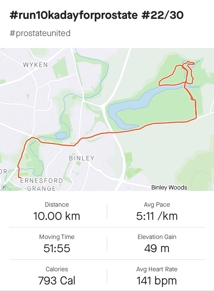 apmHearn's tweet photo. ✅ Day 22/30 - 51:55
Much needed pick me up from Birdy today. Legs feel good now but the motivation was low after struggling the last few days
Please join us @prostateunited and support @ProstateUK by donating: https://t.co/EmpPmuKqaW
#run10kadayforprostate https://t.co/OJgxRtjGyV
