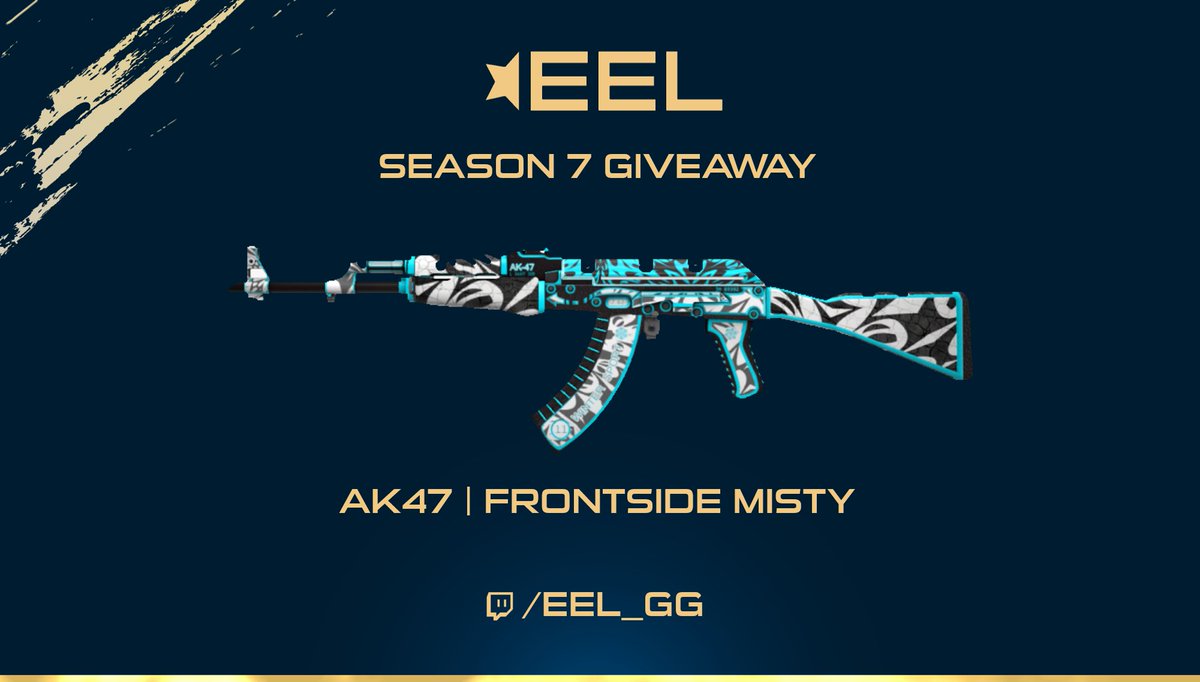 EELeague's tweet image. 🎉EEL Season 7 Giveaway🎉

To celebrate EEL Season 7 we are hosting a giveaway!

🔫AK47 | Frontside Misty🔫

To Enter:
☑️Follow @EELeague 
🔄RT this Tweet

Winner announced on stream during the Grand Finals

📺twitch.tv/eel_gg

#CSGOGiveaway #csgoskinsgiveaway #giveaway