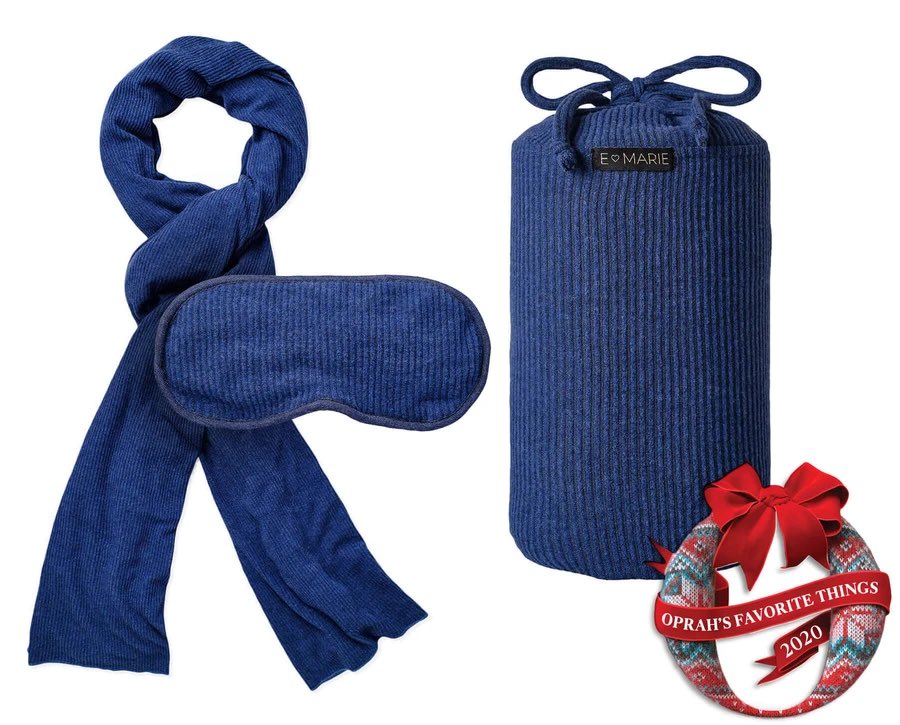 For those who love luxurious comfort: E Marie Travel Blanket effortlessly transitions from a scarf to a blanket in a snap.  https://getemarie.com/products/travel-blanket-ribbed