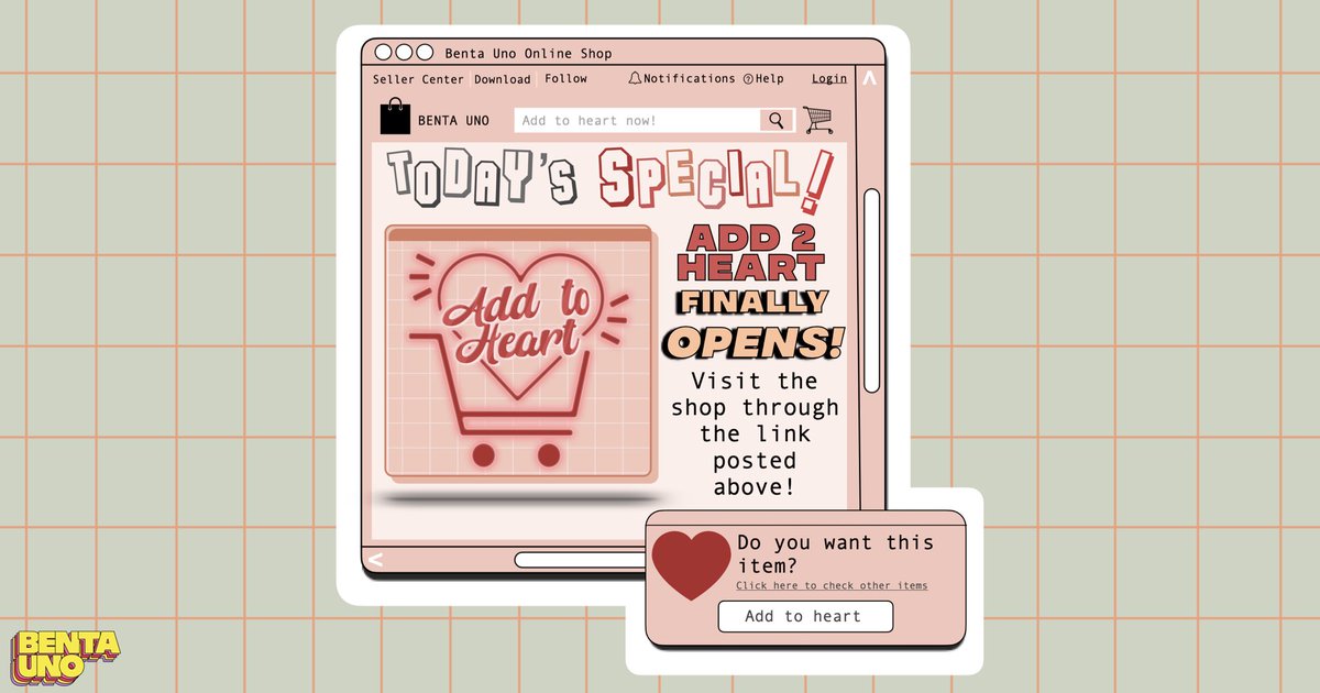 💌 All you need is LOVE…and wifi, and a little bit of 💸

The wait is over because 𝙖𝙙𝙙 𝙩𝙤 𝙝𝙚𝙖𝙧𝙩 is finally open for business! 💗  Support homegrown and proudly #GawangPinoy 🇵🇭 products from these shops for an affordable price!