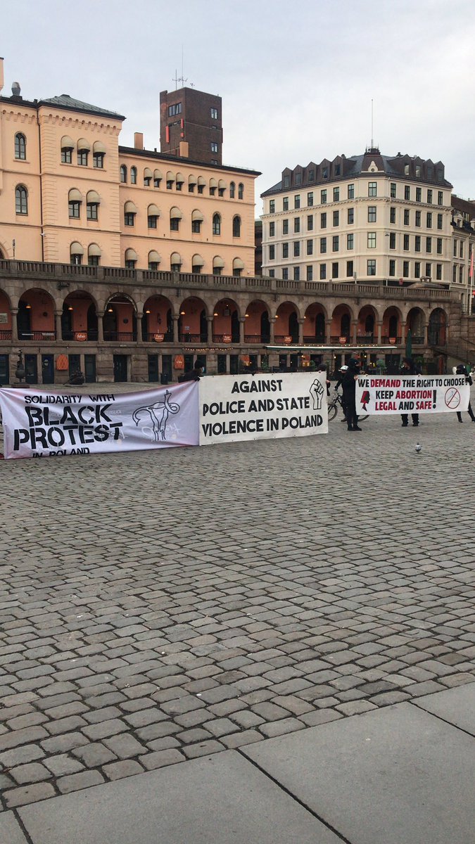 KingaKot10's tweet photo. Demonstration against police violence in Poland #wypierdalac #Strajkobiet #blackprotest #polska https://t.co/rA9EZFZWWo