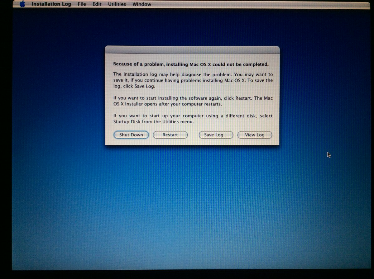 There was a problem installing mac os x There was a problem installing mac os x