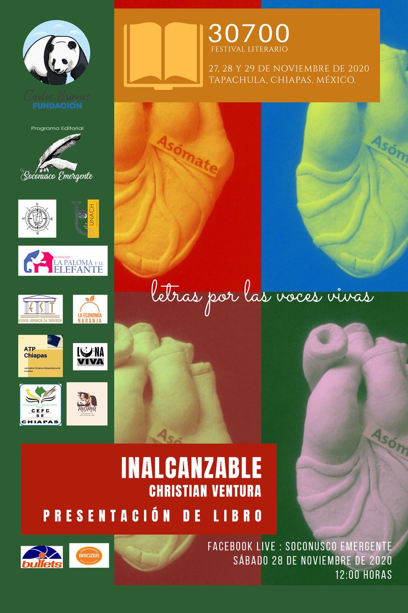 SoconuscoEmerg's tweet photo. #30700Fest
#TapachulaCreativo
#JuntosLoHacemosPosible

Letras por las voces vivas. 

El Programa Editorial Soconusco Emergente es una plataforma de la fundación Carlos Briones que apoya al talento de escritores y escritoras noveles en república mexicana. https://t.co/ltGccjLCUe
