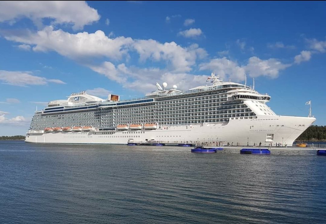 Bradfordgull's tweet photo. #HappySunday it's @PrincessCruises #RegalPrincess alongside in #Nynashamn for #Stockholm from a #Baltic #cruise that I did back in June 2016. The days before the hull artwork was applied. Loved this #cruiseship and the ports of call. Have you been on her? Thoughts? #comebacknew https://t.co/VqPXeqf58u
