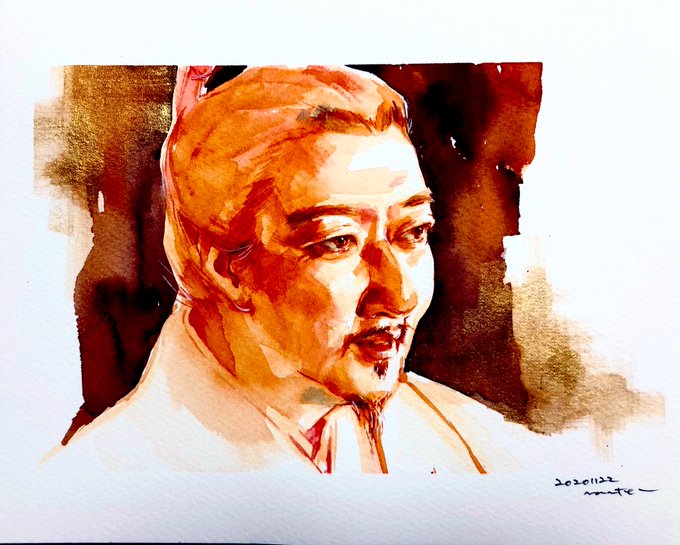 「そちはその度に、双六をし、四方山話をし、そして、帰っていった」

正親町天皇を描きました

帝が…微笑んでおられる…✨✨✨✨✨✨

#麒麟がくる
#麒麟絵 