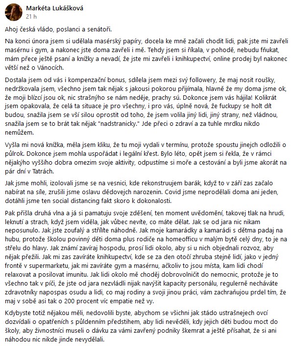 Posledniskaut's tweet photo. Ahoj česká vládo, poslanci a senátoři... 

Propásli jste to, nebyli jste připravený a odnesem to my všichni.

Bez úcty,
Markéta @pandi_kralovna https://t.co/1X4Ih4iZBB