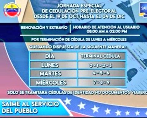 🗣️#Entérate: Estas son las oficinas del <a href="/VenezuelaSaime/">VenezuelaSaime</a> que estarán activas en el país durante el inicio de la jornada especial de cedulación Pre-Electoral, para garantizar el derecho al voto del pueblo venezolano. 🇻🇪