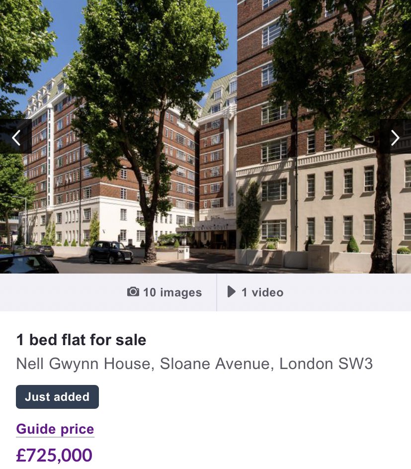 ロンドン中心部スローンスクエア
1億円
(ワンルームマンション・423sqft/39平米) https://t.co/rLeNQ5qgEX 