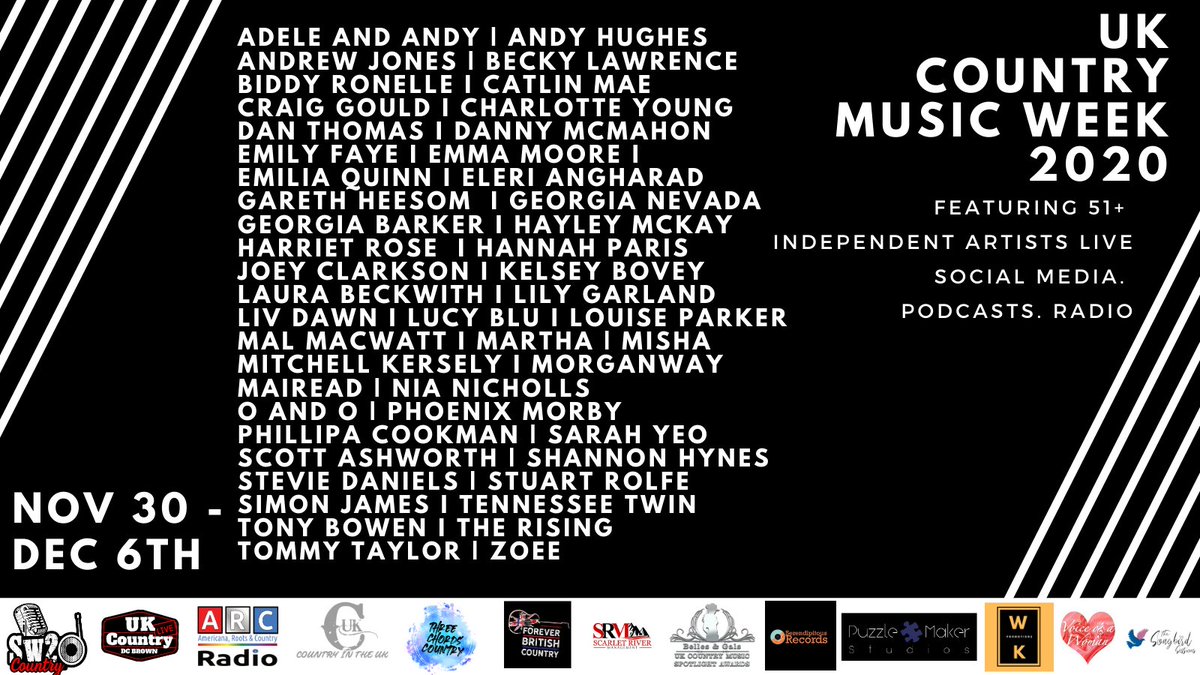 DCBrownLive's tweet photo. I'm pretty sure you haven't miss the annoncment but tune in 30th November - 6th December for UK Country Music Week 51+ Artists all 100% Live #ukcmw2020 https://t.co/HTuWl30ss9