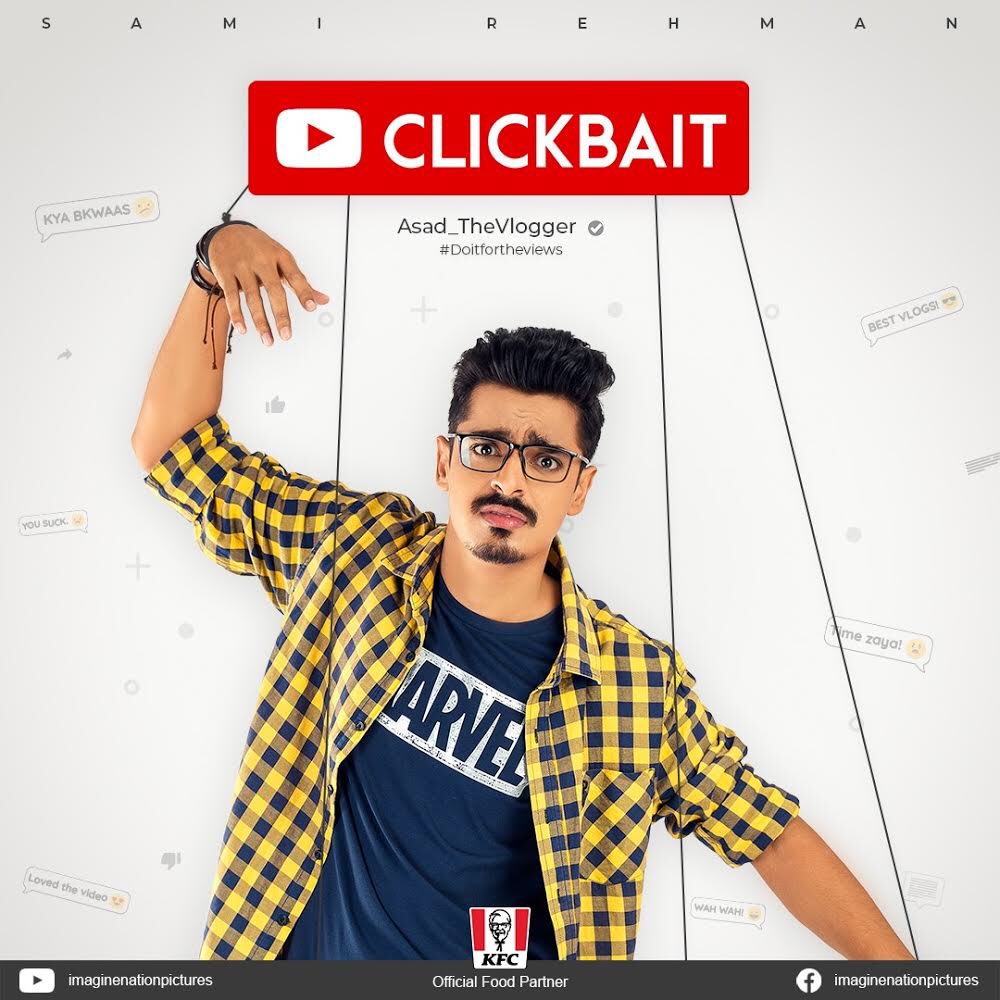 PicturesImagine's tweet photo. Name: Asad Rehman
Channel name: Asad_TheVlogger
Subscribers: 1 Million
Next item on bucket list: To be the Top YouTuber in Pakistan
Pressure to succeed: Enormous
#Doitfortheviews

@kfcpakistanofficial
#Clickbaitseries #imaginenationpictures #webseries2020 #KFC #pakistaniwebseries https://t.co/njff2xoLJ6