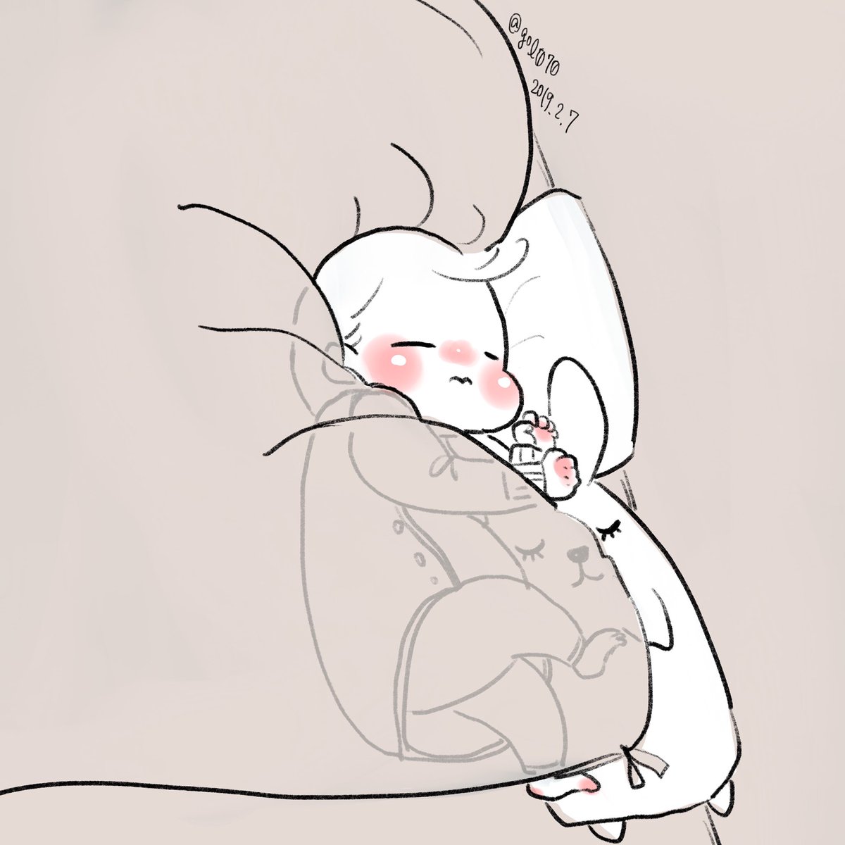 過去の私が描いた息子かわいいな 再掲 ナナ ジューのイラスト