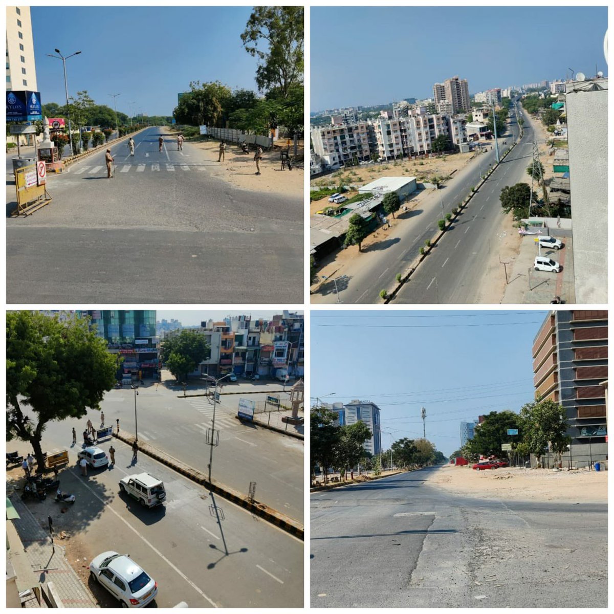 AhmedabadPolice's tweet photo. Ahmedabad has been really cooperative and followed all the guidelines laid down by the corporation. 
Let's hope the cases decrease soon and outdoors become a safe place to be. 

#ahmedabadcurfew #curfew2020 #covid19 #ahmedabadpolice #policenews https://t.co/IcLvmvM83P