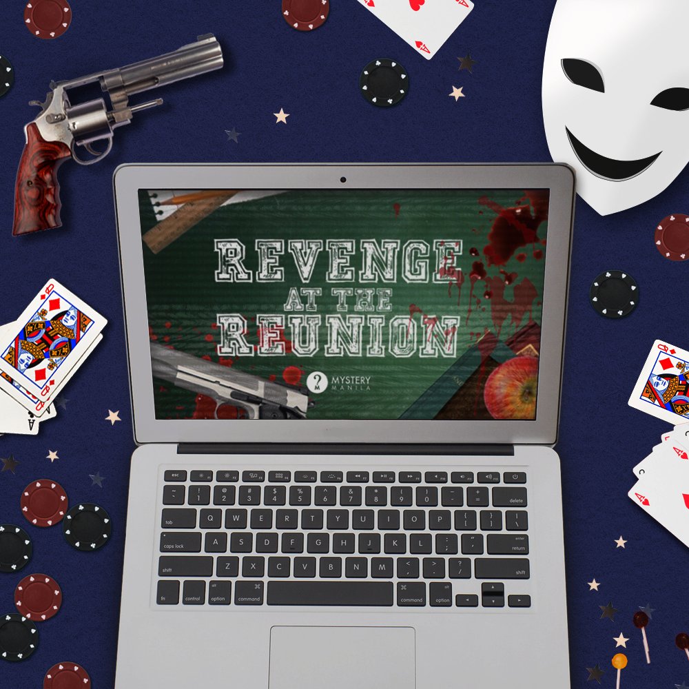 Get your gaming freak on! 😈 Invite your friends to an online party to DIE for! Challenge them in this one-of-a-kind roleplaying game and place your bets on which one of you is the killer! 

Play Revenge at the Reunion with them via Zoom! #ZoomDunnit