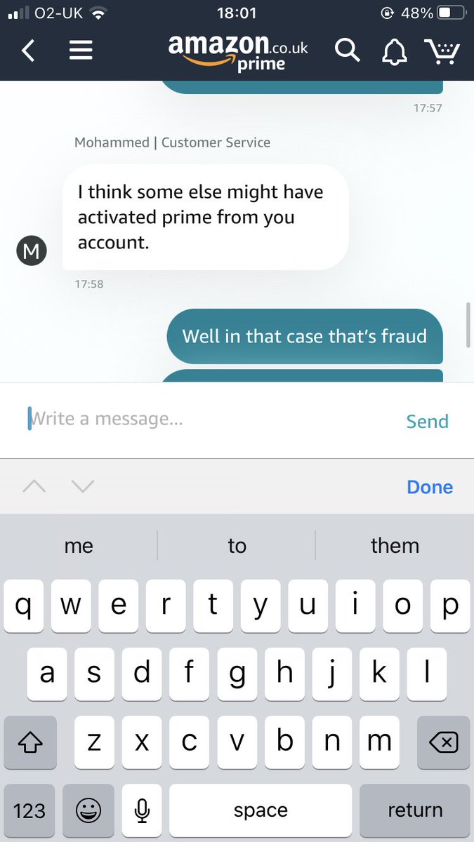 Andrea_Candyx's tweet photo. @AmazonUK just want to warn ppl how easily you can be tricked into having amazing prime )noticed money taken out bank)without knowing you even signed up for it! Then you ask them to prove it and they can’t! An hour on chat and then the guy just cuts me off! https://t.co/x3L8x2WpYo