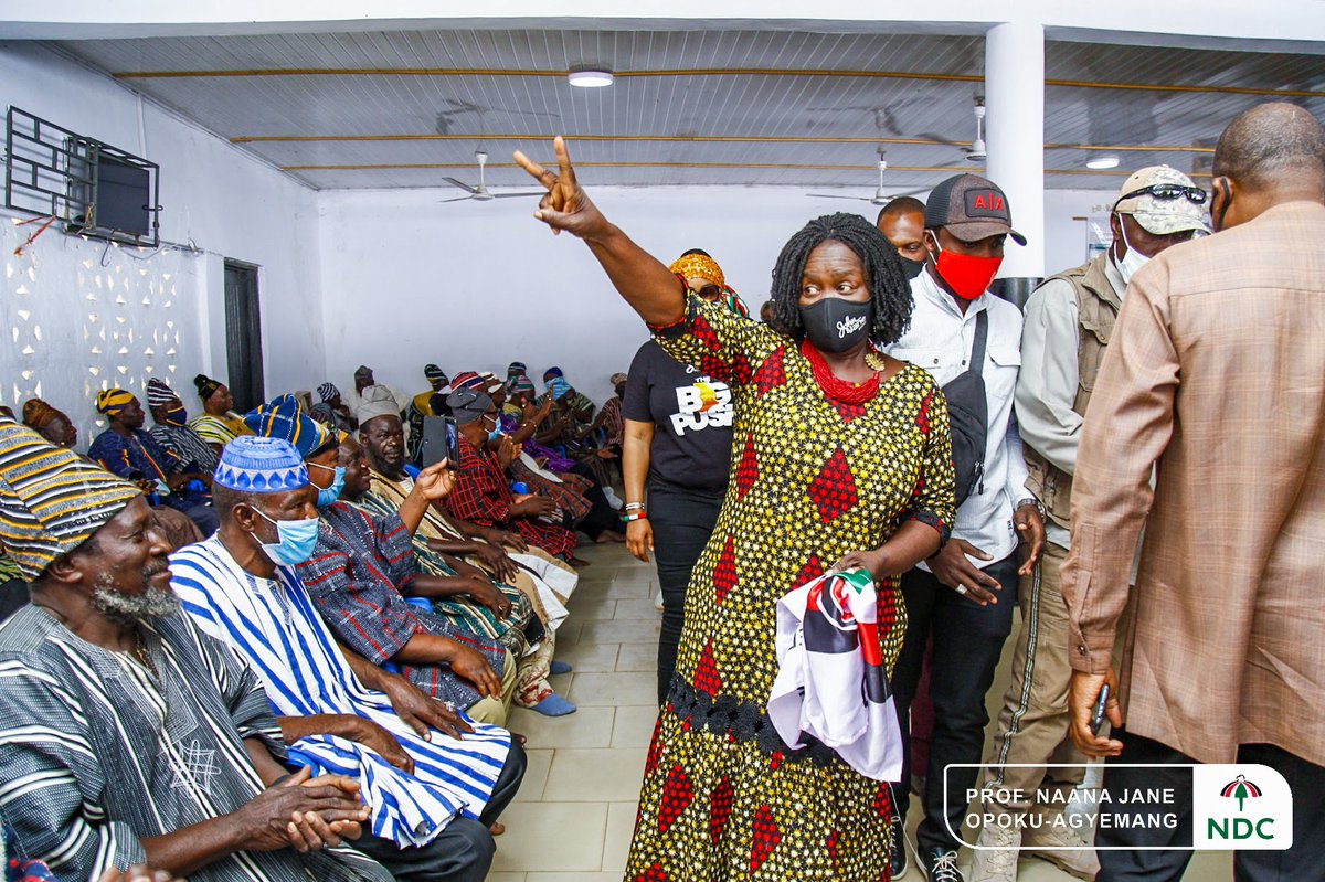NJOAgyemang's tweet photo. “Don’t look for me on the ballot paper. I will not be there. If you believe in the idea of a female Vice President who will serve you with integrity and diligence, look for the man who has honoured Ghanaian women. He is JOHN DRAMANI MAHAMA! Vote #2!! ✌🏾 
21/11/2020 https://t.co/K8wsFkqBLN