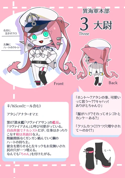 創作 異界の海の治安を守っている人外たちです
リプライに続きます

3と4 