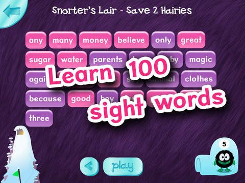 Hairy Words 2 is another app that helps children learn sight words and it does so in the form of a game. Each time the student spells a word they collect 3 Hairies and there are 12 levels of Hairy fun. Usually £3.99 but £0.99 until 28th November.