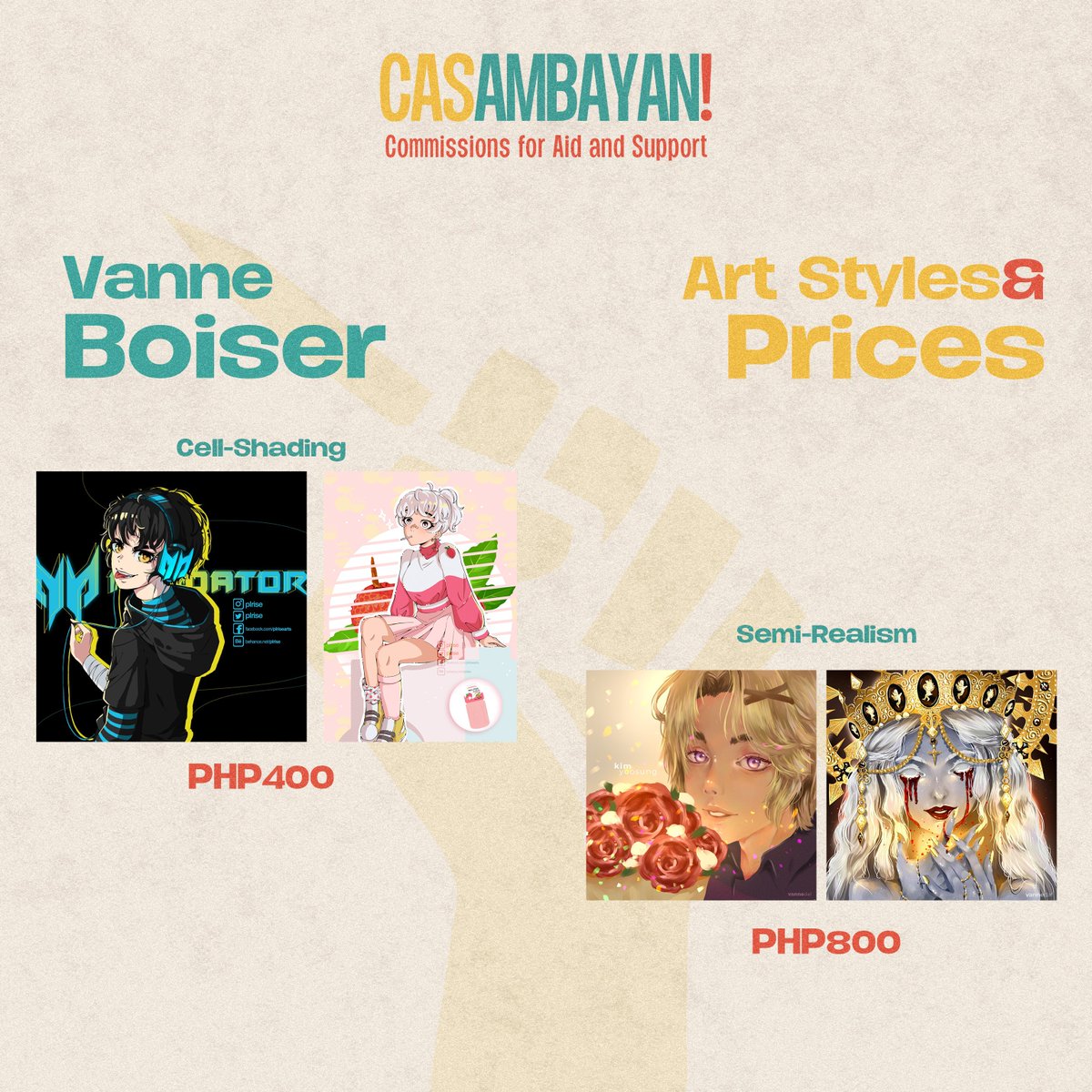 Check our talented artists and what they have to offer!You may request a commission through this link:  https://forms.gle/PSJ84p3GS... of Payment available:BPIGCashBDOPaymaya