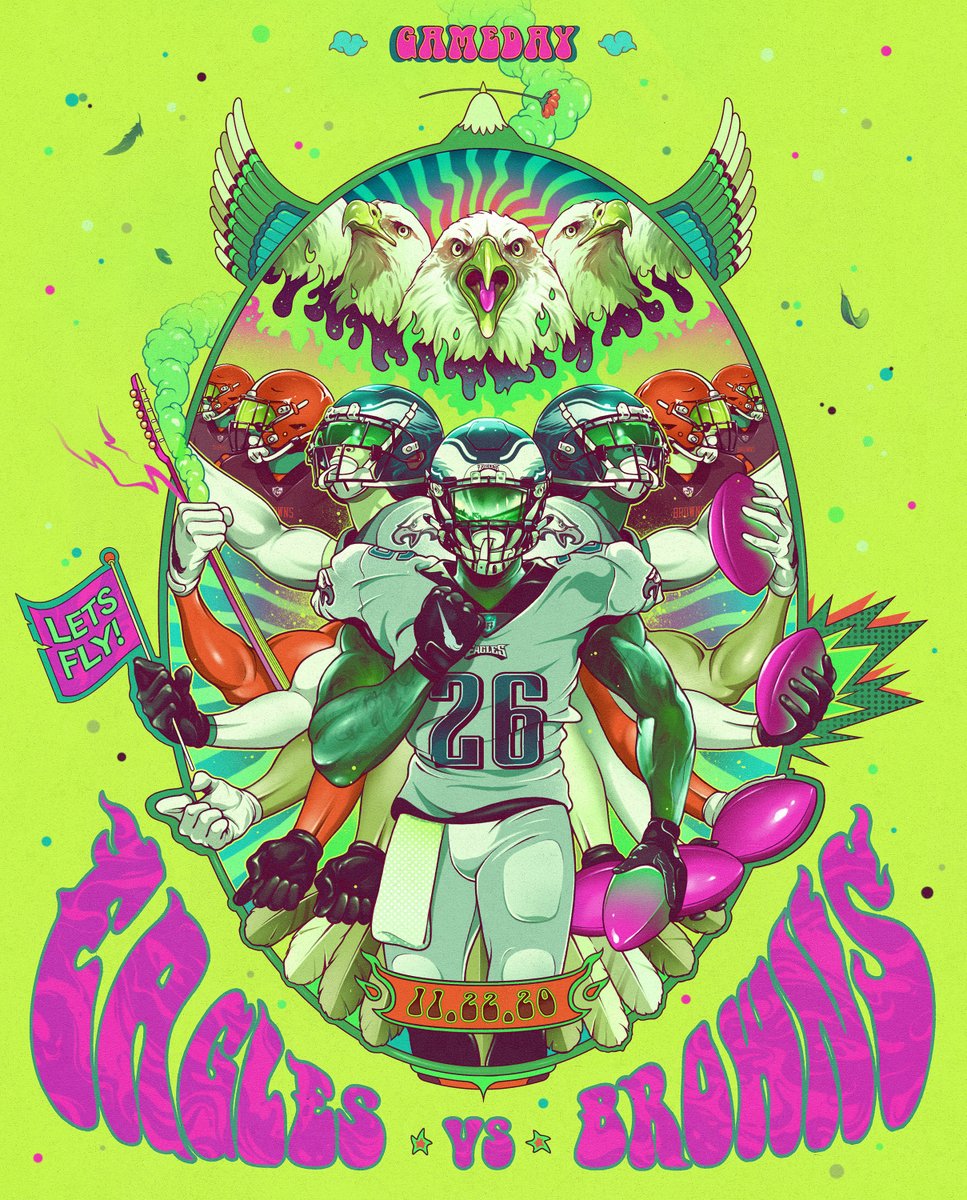 Eagles's tweet photo. GAMEDAY

#PHIvsCLE | #FlyEaglesFly

🎨: @ChrisBMurray https://t.co/F3N96IvY2l
