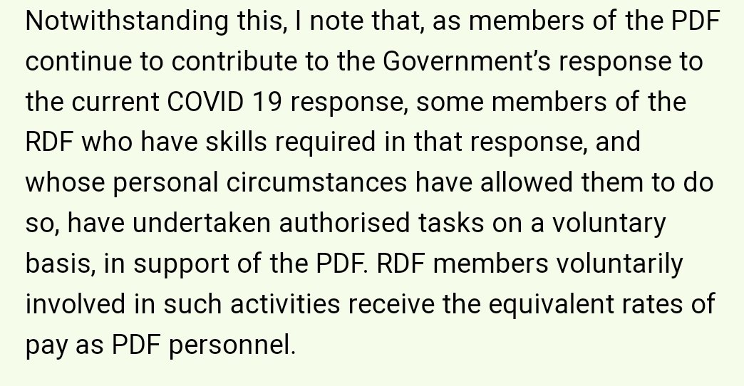 But the legislation that enables the mobilisation of Reservists doesn't account for Aide to Civil Authority.Which is why  @simoncoveney mentions Reservists who "voluntary" serve, & "whose personal circumstances have allowed them to do so".Does that strike you as good planning?