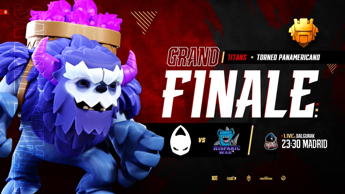 TORNEO PANAMERICANO DE COC, llega a final de la modalidad exclusiva para ayuntamientos 12😍

Hoy domingo, GRAN FINAL DE LA MODALIDAD TITANS🎉

5TH12 vs 5TH12... Al mejor de 3 guerras... 1 solo ataque por cuenta🤯

Un Juego... Una Pasión... #ClashofClans