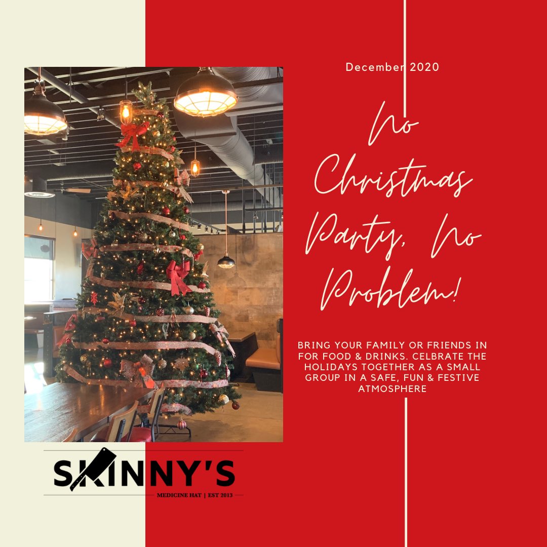 toddcooksfood's tweet photo. No Christmas party! No problem!Bring your friends or family into Skinnyβs as a small group and celebrate the holidays with us! We will provide a safe, fun and festive experience #nopartynoproblem #safe #fun #festive #christmasready #brisket #pork #bbq #meat #medhat #supportlocal https://t.co/m5WGYEDYnF