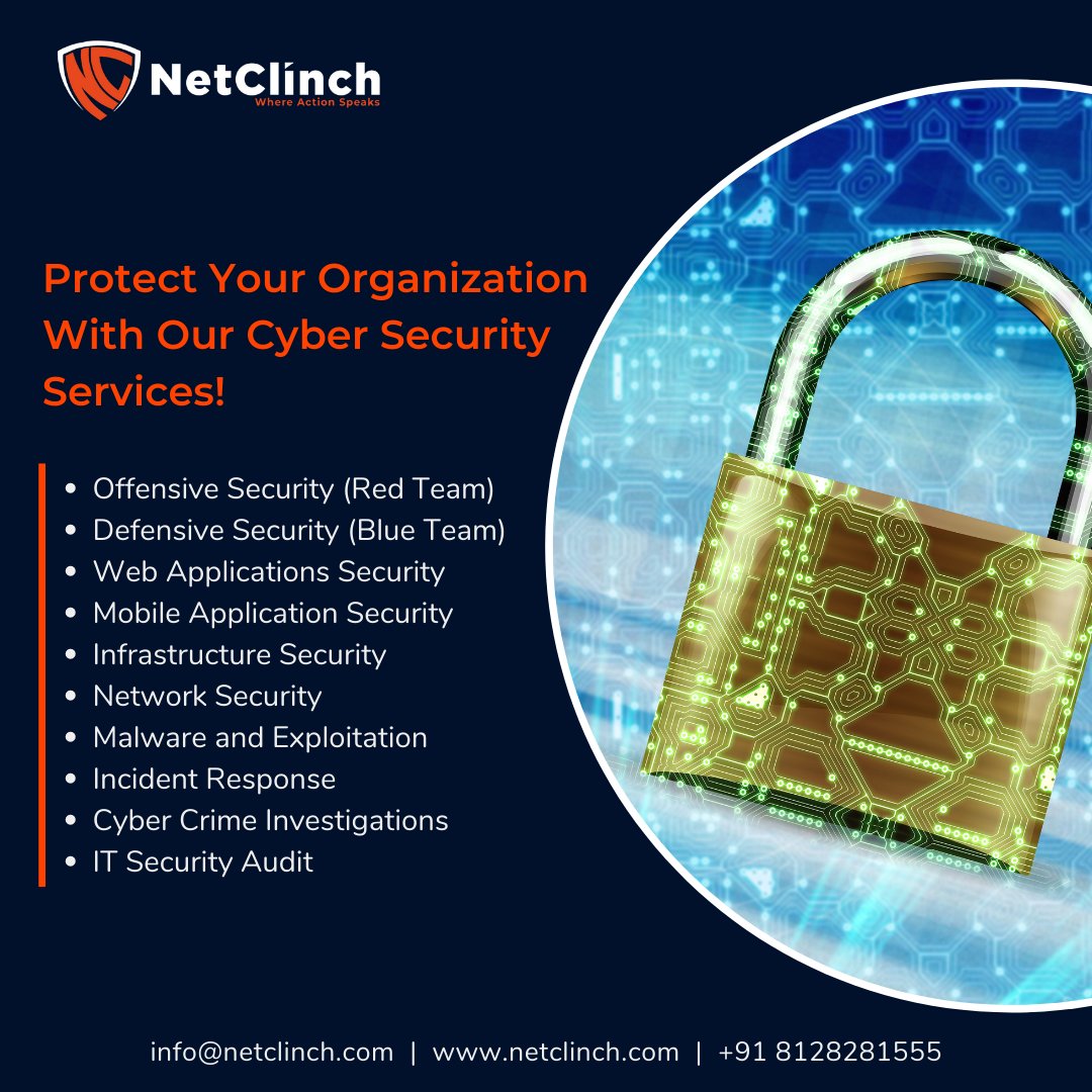 NetClinch's tweet photo. Some companies INVEST money in cyber security while some SPEND in giving ransom.
Choose wisely!!!
You Are Not Just Hiring Us, You Are Hiring Our Trust Too.
Get In Touch Now!
Email: info@netclinch.com
Visit: https://t.co/gtTZcz6mZX
Contact no: +91 81282 81555
#NetClinch https://t.co/Mu84zd0jdG