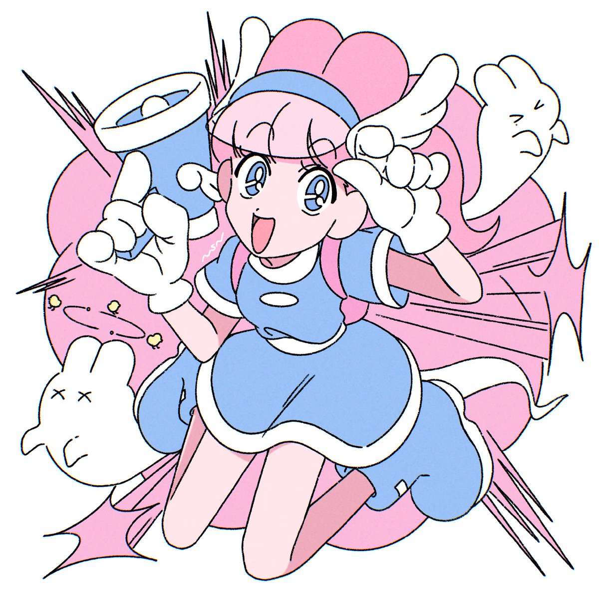 「?うさぎで天使? 」|nsnのイラスト