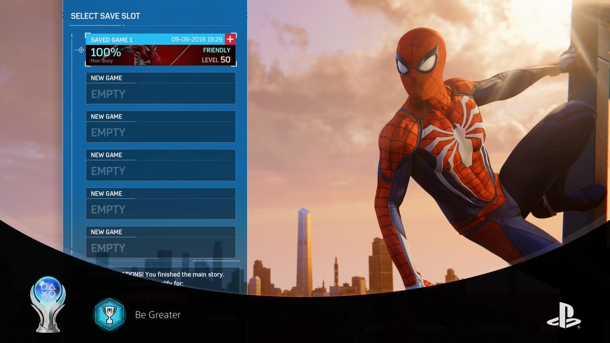 Marvel's Spider-Man Remastered (Platinum Trophy / 100%) (Base Game