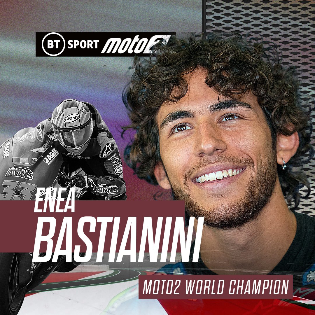 It was close, very close, but Enea Bastianini is crowned #Moto2 World Champion!
He held his nerve when it mattered most 🏆
#BeastMode | #PortugueseGP https://t.co/HtRGvzIOKf