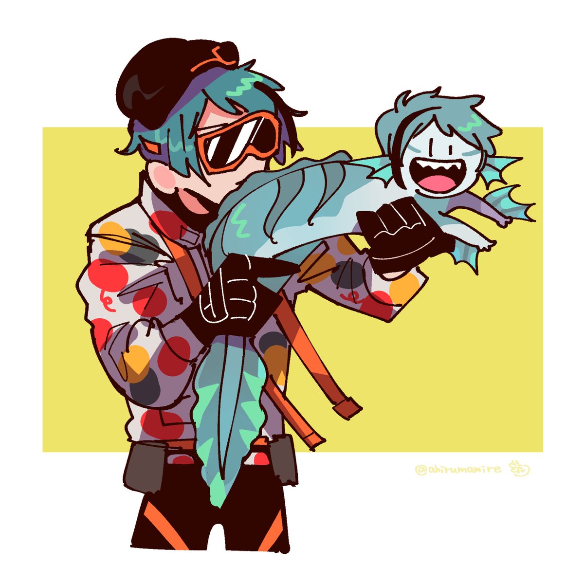 フロイドを銃にするジェニキ
#ツイステファンアート 