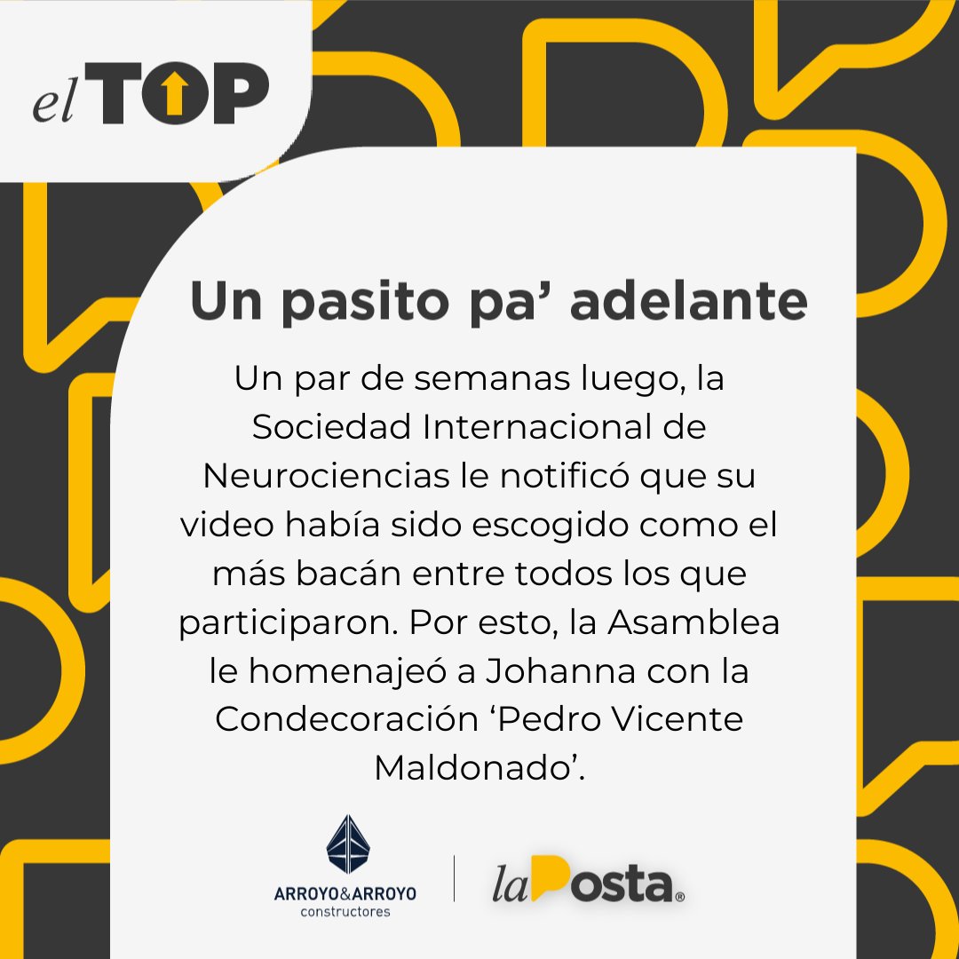 LaPosta_Ecu's tweet photo. Una ecuatoriana deja en alto el nombre de nuestro país en un concurso de  neurociencia. 
#elTop https://t.co/q8d5C2sMus