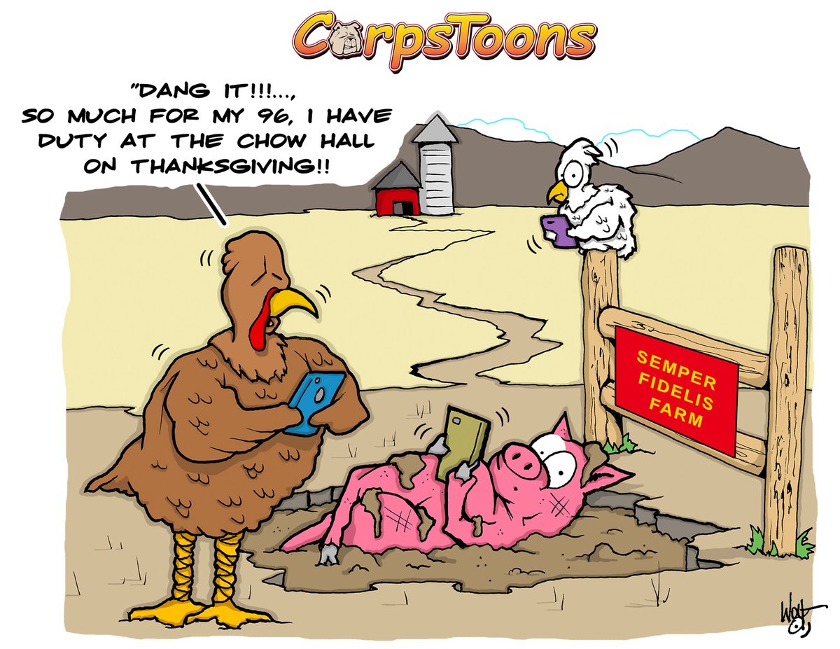 MCB_Quantico's tweet photo. #turkeyday🦃 Duty - How fortunate (for us)!
#CorpsToons Sunday
@ArmyFortLee #MilitaryChefs https://t.co/cr47XAuXf5