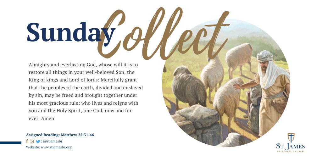 Sunday Collect.

#WeAreStJames #BatonRouge #downtownBatonRouge #StJamesEpiscopalChurch #Episcopal #churchonline #SocialDistancing