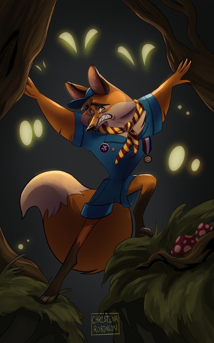 crobinson_art's tweet image. A young scout having a pretty bad time in the woods 🦊🌲👀 #CDChallenge #characterdesign #illustration #procreate #ArtistOnTwitter
