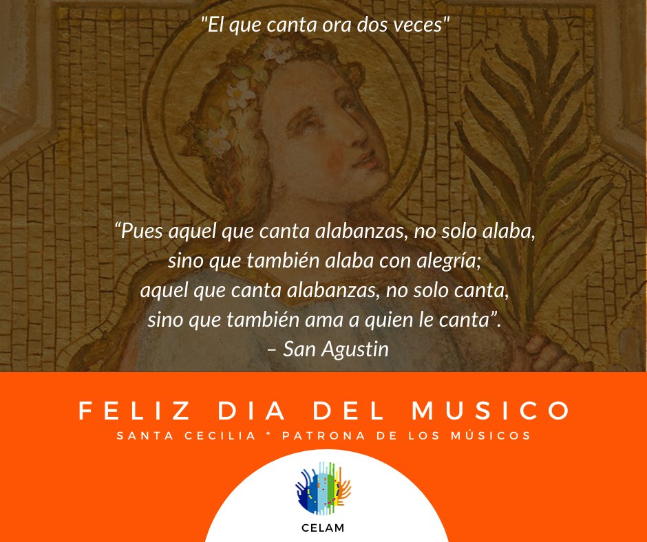 elcelam's tweet photo. América Latina goza de una sorprendente riqueza musical que nutre al mundo trascendiendo las fronteras lingüísticas. Vinculando diversas culturas o pueblos en todos sus ámbitos.

Feliz Santa Cecilia, patrona de los músicos. https://t.co/UtvVAPqW55