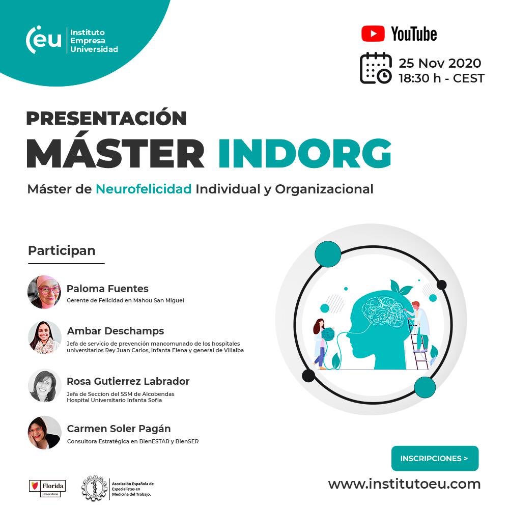 equipofelicidad's tweet photo. Con mucha ilusión, os invitamos a la presentación del máster que hemos preparado. El objetivo, ser la palanca que contribuya positivamente a amplíar la visión de la Salud de las personas y organizaciones. La Neurofelicidad como palanca de transformación personal y organizacional. https://t.co/ZftuUo5DRX