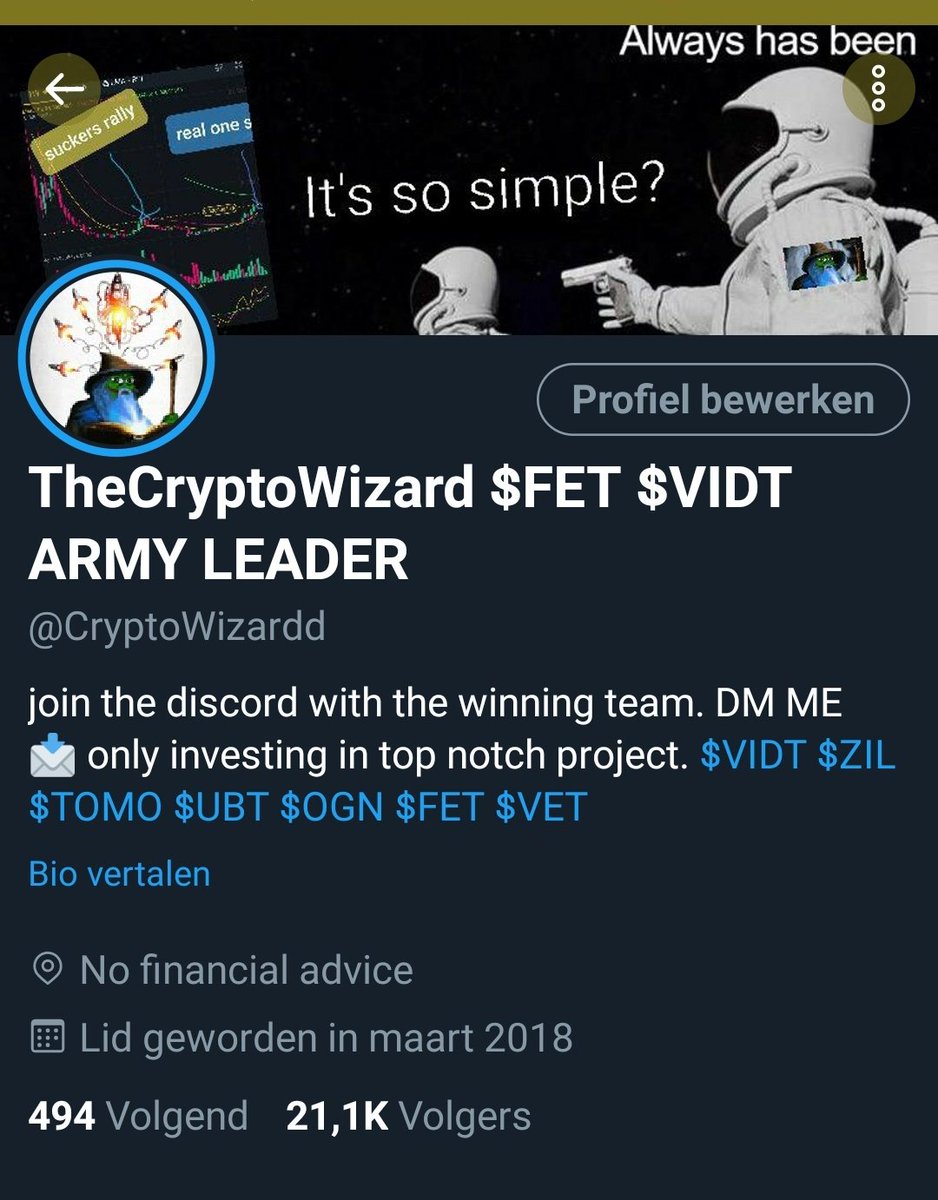 On my way to 25 k followers.

#never fooled my followers with random shitcoins. 
#always shilled Quality projects that i am still shilling untill we flip them at   x 50 and 100

$VIDT $FET $LUNA $ZIL $UTK $DIA $OGN $TOMO $RSR $OCEAN $VGX $BQX

the future is bright
❤❤❤