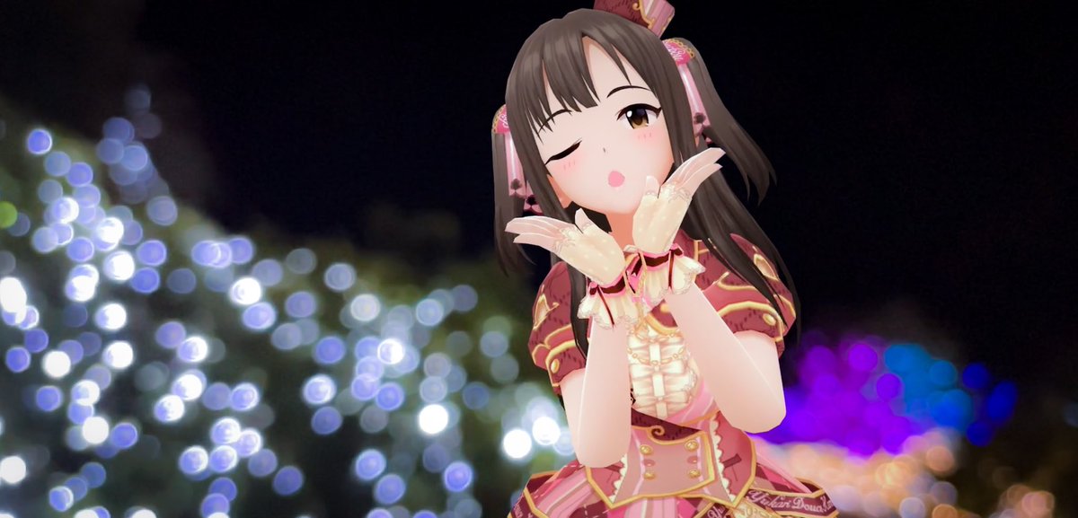 Shoya あしかがフラワーパーク15 そんなわけで道中で更に撮影 この1枚目の手 指ハートに見えなくもない もしかして 想いのアンサンブル クリスマス味があるからイルミネーションシーズンと相性いいのか デレステ デレステar 水本ゆかり