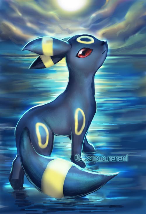 すさノお イラストリクエスト停止中 ポケモンとかデジモンとか描く Twitterissa リプ来たポケモンを描く ブラッキーさん お題ありがとうございます 目がむずかしかった Pokemon Fanart Umbreon