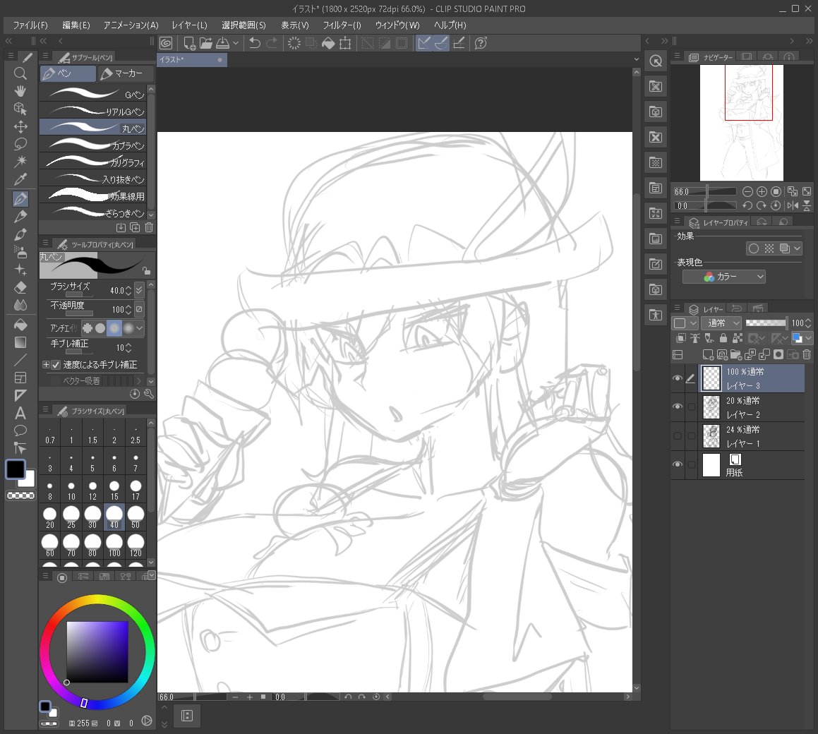 これくらいのラフに丁寧に線を乗せて清書してる時が一番楽しい 