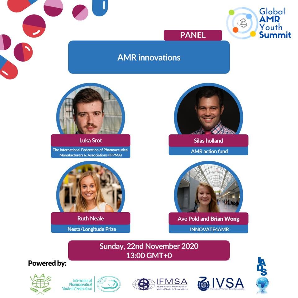 Great ongoing panel discussion at #AMRYouthSummit on different alliances and initiatives for #AMR innovations including @longitude_prize @AMRAlliance @Innovate4AMR @AMRActionFund @IFPMA @nesta_uk @Luka_Srt @ruthneale #WAAW2020 #YouthAgainstAMR