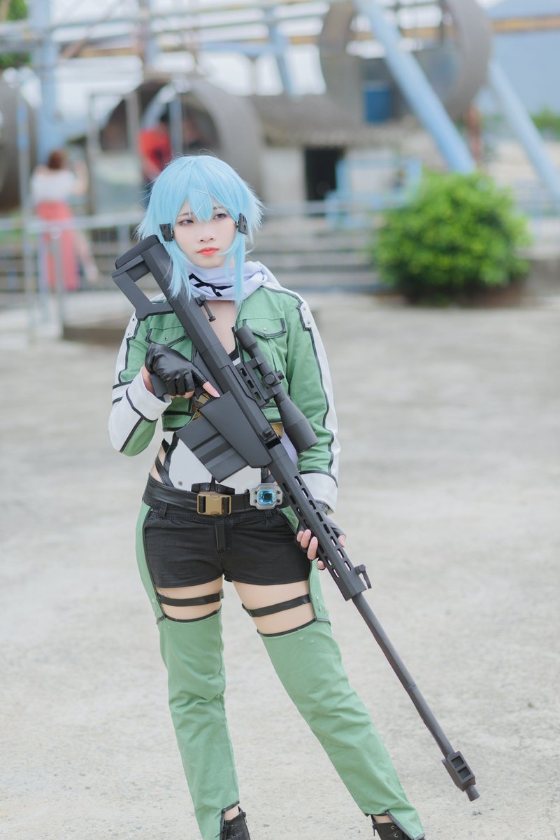 千祤洛韶on Twitter Ggo Asadashino Cosplay Cos Sao 刀劍神域 朝田詩乃